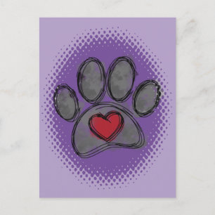 Dog Lover Zeichnend Aquarell Halbtondruck Postkarte