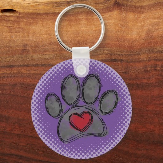 Dog Lover Zeichnend Aquarell Halbtondruck Schlüsselanhänger (Vorderseite)