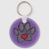 Dog Lover Zeichnend Aquarell Halbtondruck Schlüsselanhänger (Rückseite)