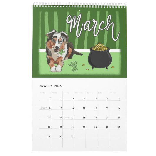 Dog Lovers Calendar 2026 | Hand Drawn Ilustrations Kalender (Mär 2026)