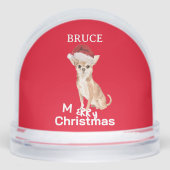 Dog Lovers Chihuahua Fun Red Frohe Weihnachten Schneekugeln (Vorderseite)