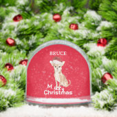 Dog Lovers Chihuahua Fun Red Frohe Weihnachten Schneekugeln (Weihnachten)