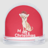 Dog Lovers Chihuahua Fun Red Frohe Weihnachten Schneekugeln (Rückseite)