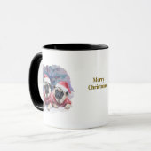 Dog Lovers Christmas Coffee Mug/Pug Tasse (Vorderseite Links)
