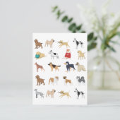 Dog Lover's Club Pattern Postkarte (Stehend Vorderseite)