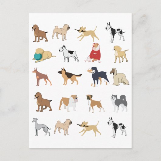 Dog Lover's Club Pattern Postkarte (Vorderseite)