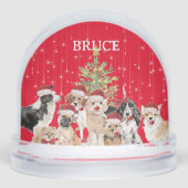 Dog Lovers Dacshund Fun Red Frohe Weihnachten Schneekugeln (Vorderseite)