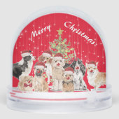 Dog Lovers Dacshund Fun Red Frohe Weihnachten Schneekugeln (Rückseite)