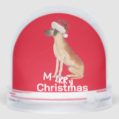 Dog Lovers Fun Red Frohe Weihnachten Schneekugeln (Rückseite)