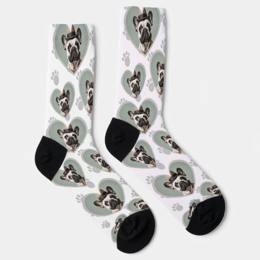 Dog Lovers Heart Frame One Photo Fun Pet Socken (Rechts)