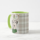 Dog Lover's Karierter irischer Wolfhound-Urlaub Tasse (Vorderseite Links)