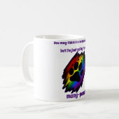 Dog lover's mug woman many paws rainbow pawprint kaffeetasse (Vorderseite Links)