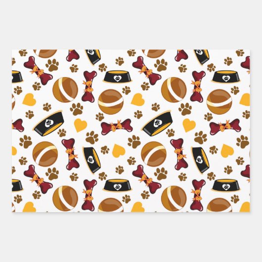 Dog Lovers Muster Geschenkpapier Set (Vorderseite 3)