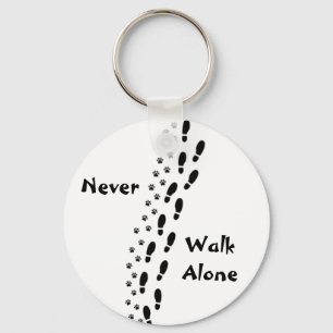 Dog Lover's Never Walk Alone Pawprint Keychain Schlüsselanhänger