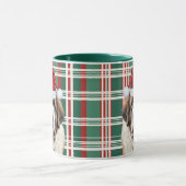 Dog Lover's Saint Bernard Santa Holiday Plaid Tasse (Zentrum)