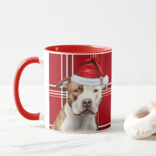 Dog Lover's Staffordshire Holiday Red Kariert Tasse
