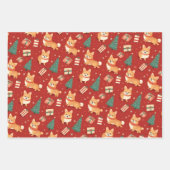 Dog Lovers Weihnachts Muster Niedlich Holiday Corg Geschenkpapier Set (Vorderseite 2)