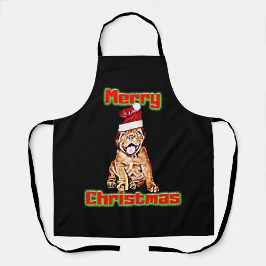 Dog Lovers Weihnachtsgeschenk Design Schürze (Vorderseite)