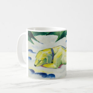 Dog Lying in the Snow Gemälde von Franz Marc Kaffeetasse