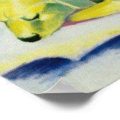 Dog Lying in the Snow Gemälde von Franz Marc Poster (Ecke)