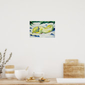 Dog Lying in the Snow Gemälde von Franz Marc Poster (Küche)