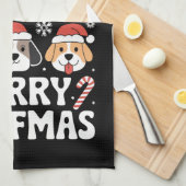 Dog Mama Christmas Merry Woofmas Hund Lover Geschirrtuch (Viertel Falte)