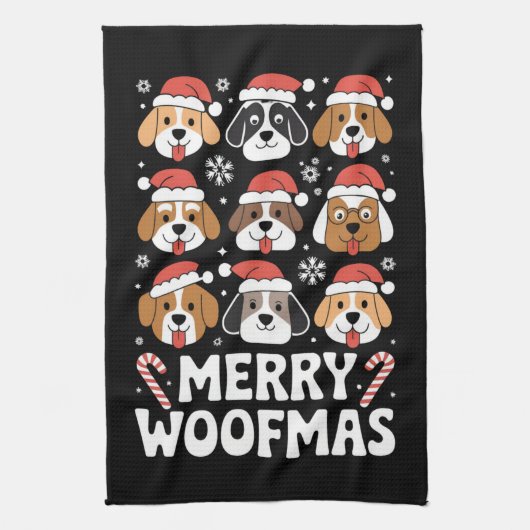 Dog Mama Christmas Merry Woofmas Hund Lover Geschirrtuch (Vertikal)