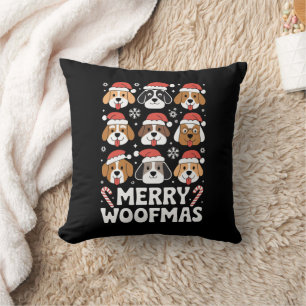 Dog Mama Christmas Merry Woofmas Hund Lover Kissen