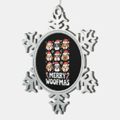 Dog Mama Christmas Merry Woofmas Hund Lover Schneeflocken Zinn-Ornament (Rechts)