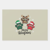 Dog Mama Christmas Merry Woofmas Hund Lover Xmas Geschenkpapier Set (Vorderseite)