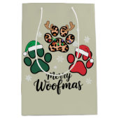 Dog Mama Christmas Merry Woofmas Hund Lover Xmas Mittlere Geschenktüte (Vorderseite)