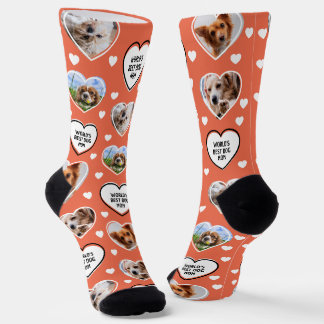 DOG MAMA Custom 4 Haustier Hund Herz Foto Burnt Si Socken