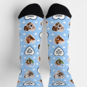 DOG MAMA Custom 4 Haustier Hund Herz Foto Light Bl Socken (Oben)