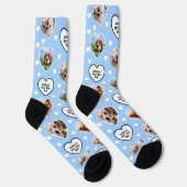 DOG MAMA Custom 4 Haustier Hund Herz Foto Light Bl Socken (Rechts)