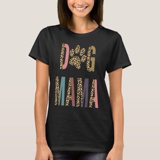 Dog Mama Leopard T-Shirt (Vorderseite)