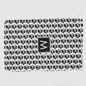 Dog-Mama Paw Print Monogram Golfhandtuch (Horizontal)