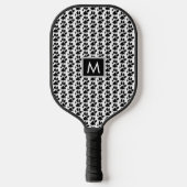 Dog-Mama Paw Print Monogram Pickleball Schläger (Vorderseite)