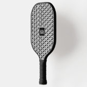 Dog-Mama Paw Print Monogram Pickleball Schläger (Links)