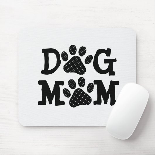 DOG MAMA Pawprints mit Polka Dots Mousepad (Mit Mouse)