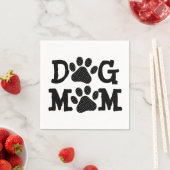 DOG MAMA Pawprints mit Polka Dots Serviette (Beispiel)