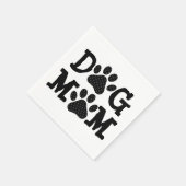 DOG MAMA Pawprints mit Polka Dots Serviette (Ecke)