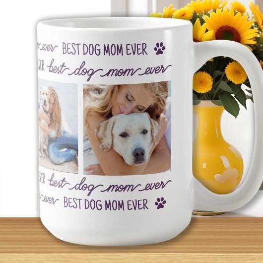DOG-MAMA Personalisiert 4 FotoCollage Kaffeetasse