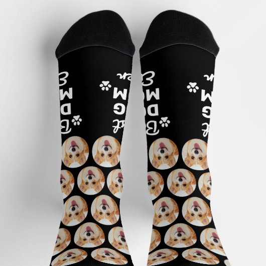 DOG MAMA Personalisiertes Niedliches Haustier Foto Socken (Oben)