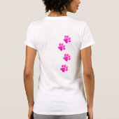 Dog Mama Pink Paw Prints Pet Lover Spaß T-Shirt (Rückseite)