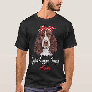 Dog Mama Puppy Mama English Springer Spaniel Premi T-Shirt