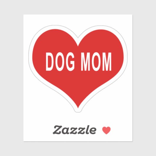 DOG MAMA Rote Liebe Herz Vinyl Sticker (Blatt)