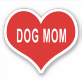 DOG MAMA Rote Liebe Herz Vinyl Sticker (Vorderseite)