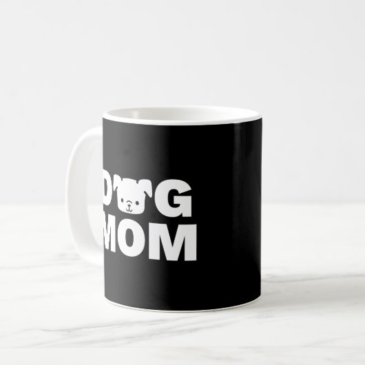 DOG MAMA Tasse (schwarz) (Vorderseite Links)