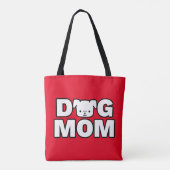 DOG MAMA Tote Tasche (rot) (Rückseite)