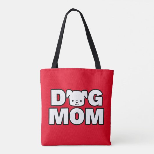 DOG MAMA Tote Tasche (rot) (Rückseite)